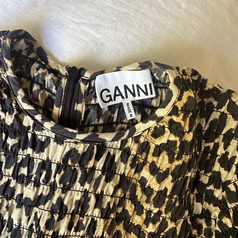 Ganni Cheetah Leopard print top